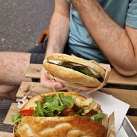 Rosa (top, vegetarian) & Cecilia (bottom, vegan with extra arugula) at La Foca Pia in Pisa