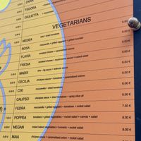 Veggie menu  at La Foca Pia in Pisa