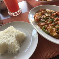 Curry, rice, watermelon juice at Chalita in Krabi