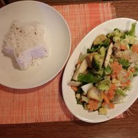 Stir fried veggies+ rice at Chalita in Krabi