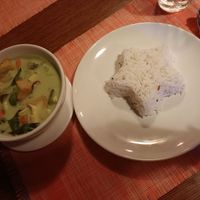 Green curry + rice at Chalita in Krabi