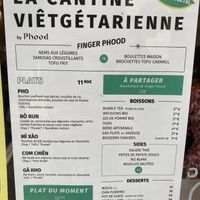 Le menu  at La Cantine Viêtgétarienne in Bordeaux