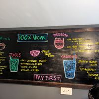 Menu at Sprout in Kathmandu