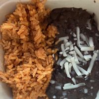 Beans and rice  at Conrad's Mexican Grill in San Pedro