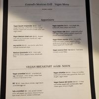 Menu front at Conrad's Mexican Grill in San Pedro