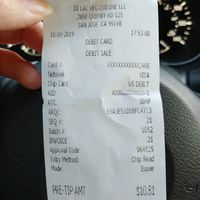 $10.81 Receipt for Pho at Di Lac Cuisine in San Jose