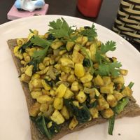 Scrambled tofu on whole-wheat toast. at The Hideout Cafe in Da Nang