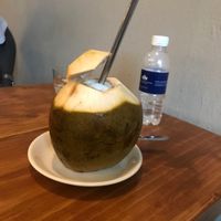 Fresh coconut  at The Hideout Cafe in Da Nang
