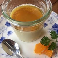 Delicious soy pudding with maple syrup. A bit like creme brulee at Shoji Cafe Sora in Takamatsu