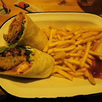 Falafel wrap at The Loop Bar in Tignes