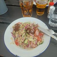 (half eaten) falafel bowl at The Loop Bar in Tignes