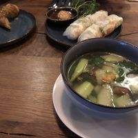 Wantan soup, springrolls and summerrolls  at Madame Tâm City in Aachen