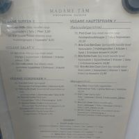 Vegane Karte at Madame Tâm City in Aachen