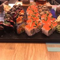 Buddha Rolls, California rolls, tempura rolls, chips rolls and the aubergine ones (forgot their name) at Healthy Conscience in St Petersburg