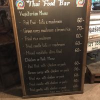 Menu at Thai Food Bar in Pai
