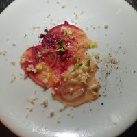 Candied beets with horseradish at Dirt Candy in New York City