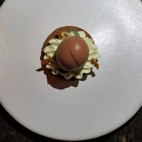 Brussel sprouts with chocolate olive oil icecream at Dirt Candy in New York City