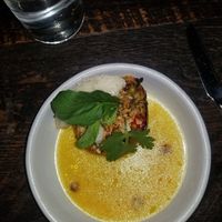 FOURTH COURSE -

stuffed bell pepper, sticky rice, orange pepper-coconut sauce, lime, thai chilis at Dirt Candy in New York City