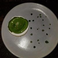 FIFTH COURSE - MUSTARD GREENS

whipped grits, caramel apples, mustard greens sorbet at Dirt Candy in New York City