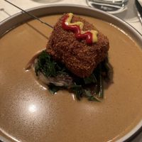 Eggplant corn dog. I don’t normally describe things as disgusting but this was. Inexcusable for a Michelin starred restaurant   at Dirt Candy in New York City