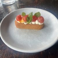 Tomato Twinkie- only dish I actively disliked.   at Dirt Candy in New York City