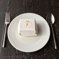 Adorable carrot slider box at Dirt Candy in New York City
