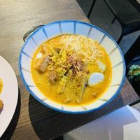 Soup! Delicious flavour balance; I’m a sucker for lime leaves♥️ Curry sauce in both dishes 🤤  at Sayur in Gothenburg