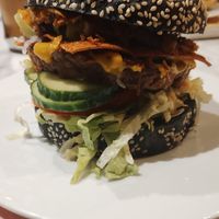 Baconnie burger. Very loaded, I love all the flavours. The bacon itself didn't have a very strong taste at Vegan Heroes in Eindhoven