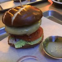 The Graffiti Vegan burger with extra vegan Gouda  at Bath St. Burger in Glasgow