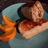 Huge breakfast burrito at High Note Cafe in Boise