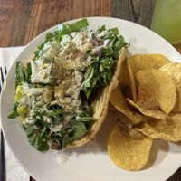 Gyro with hummus and chips  at High Note Cafe in Boise