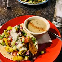 Seitan Gyro and Cream of Mushroom Soup at High Note Cafe in Boise