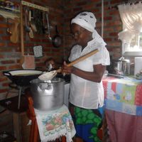 This is Madá the owner. She makes the best acarajé in Florianópolis. at Acarajé Da Madá in Florianopolis
