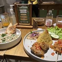 Randang platter and truffle mushroom pasta #Veganuary at Burgreens - Menteng in Jakarta