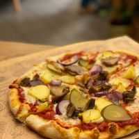 Vegan pizza!  at Cukru Cafe in Jelenia Gora