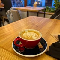 Cappuccino with oat milk   at Cukru Cafe in Jelenia Gora