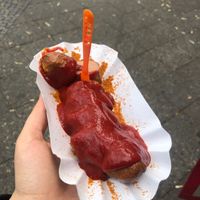 Vegan curry wurst  at Curry 36 in Berlin