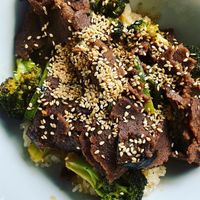 “Beef” and broccoli  at Verdine in Houston