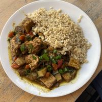 Tofu plate  at Good Karma Artisan Ales & Cafe in San Jose