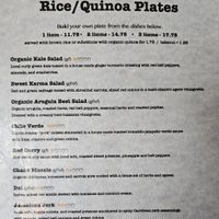 Rice/quinoa plates at Good Karma Artisan Ales & Cafe in San Jose