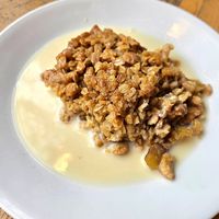Apple crisp at Good Karma Artisan Ales & Cafe in San Jose