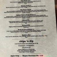 Menu side 1  at Good Karma Artisan Ales & Cafe in San Jose