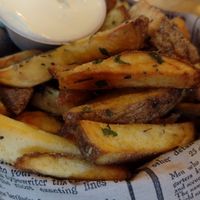 Homemade fries with vegan mayo. So much flavor from herbs! at Lust in Groningen