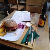 Indonesian Burger with Ginger Beer at Lust in Groningen