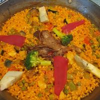 Paella de verduras at BLoved Veggie Corner in Madrid