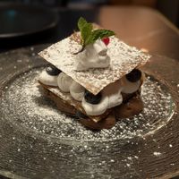Mille feuille (chocolate strudel) at BLoved Veggie Corner in Madrid