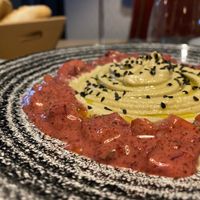 Delicious hummus  at BLoved Veggie Corner in Madrid