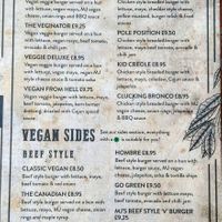 Vegan menu. Also vegan sides are marked, including four types of fries. at Monterey Jack's in Perth