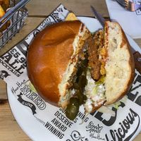 hombre burger and atomic fries  at Monterey Jack's in Dunfermline