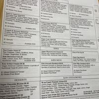 Menu at Seed to Table Vegan Eatery in Venice